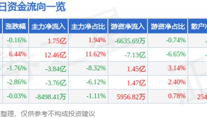 股票行情快报：兴森科技（002436）6月1日主力资金净买入1.75亿元