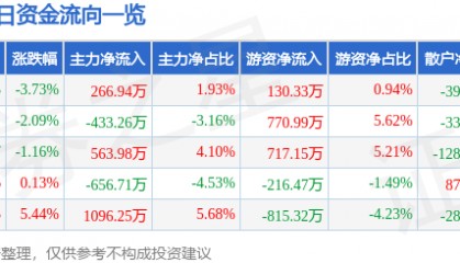 股票行情快报：国星光电（002449）7月6日主力资金净买入266.94万元